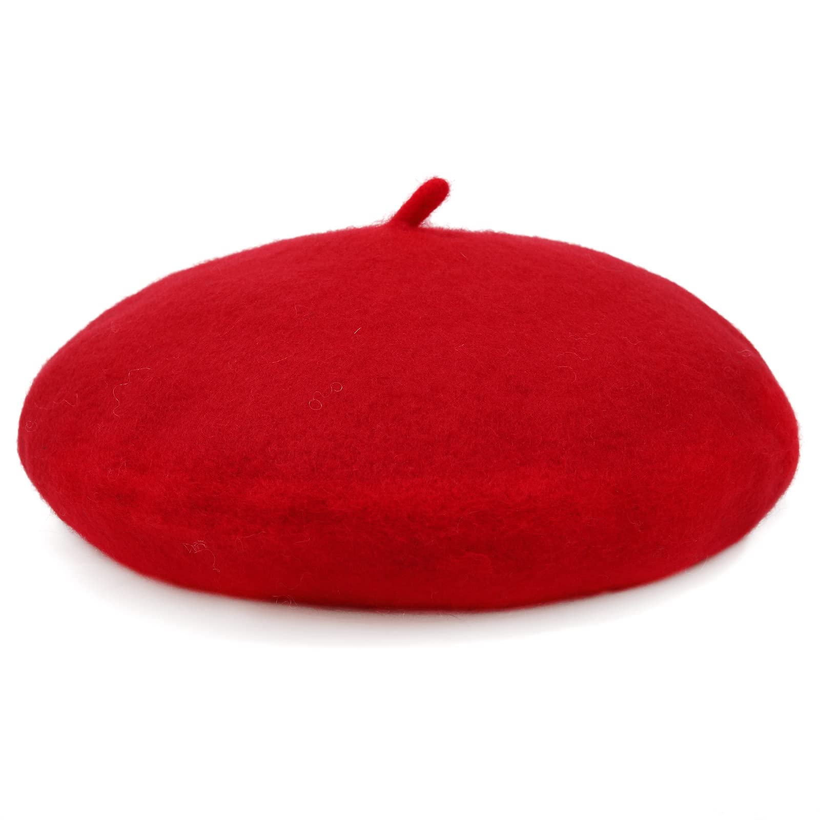 Women French Wool Beret Hats - Solid Color Classic Beanie Winter Cap